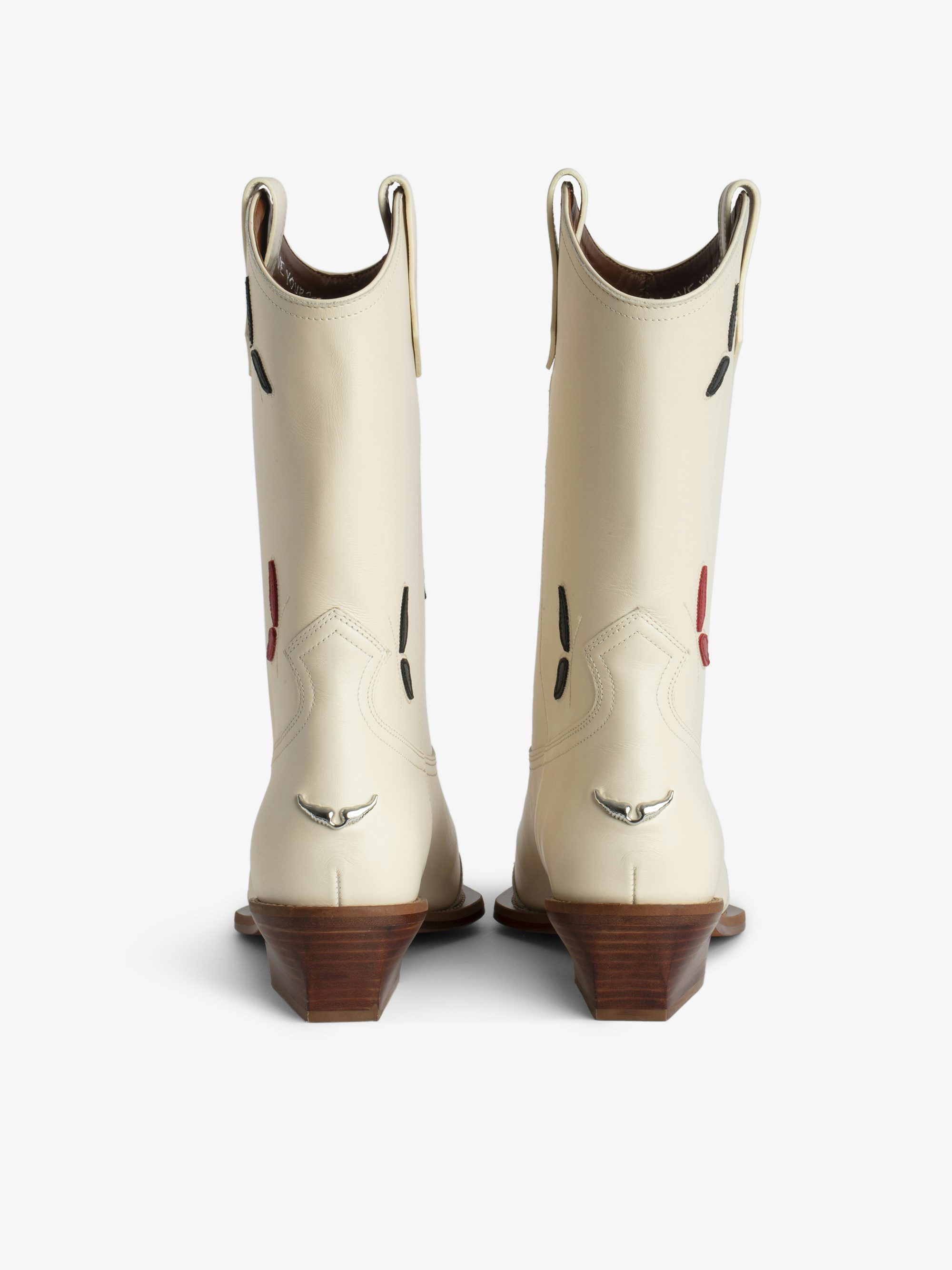 Botas Cara - Botas western de piel con alas bordadas.
